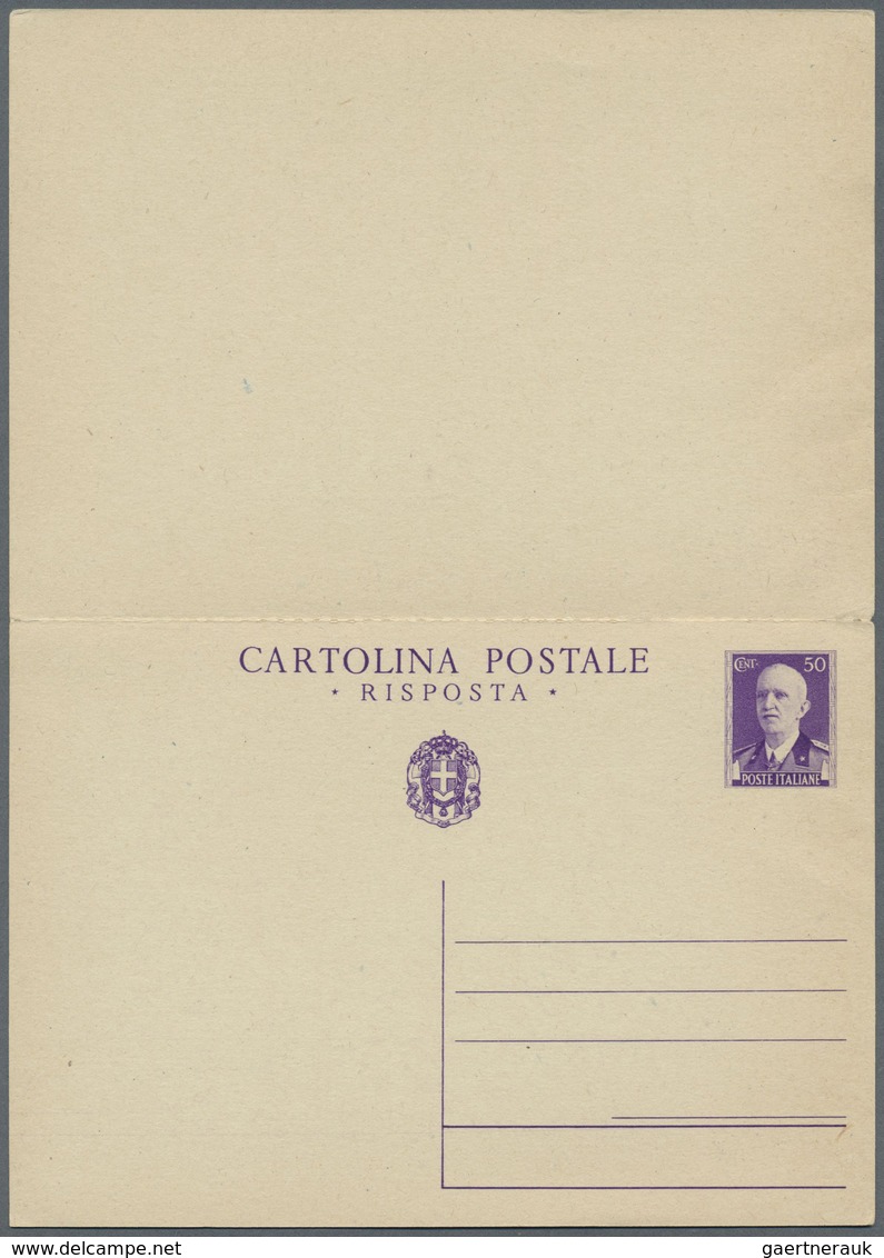 GA Italien - Ganzsachen: 1940: 50 C + 50 C Violet "Impero". Double Postal Stationery Card, Unused. - Entiers Postaux