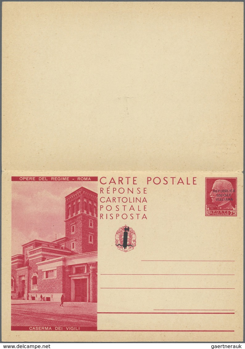 GA Italien - Ganzsachen: 1944, Soziale Republik - NICHT ZUR AUSGABE GELANGTE KOMPLETTE SERIE „OPERE DEL - Stamped Stationery