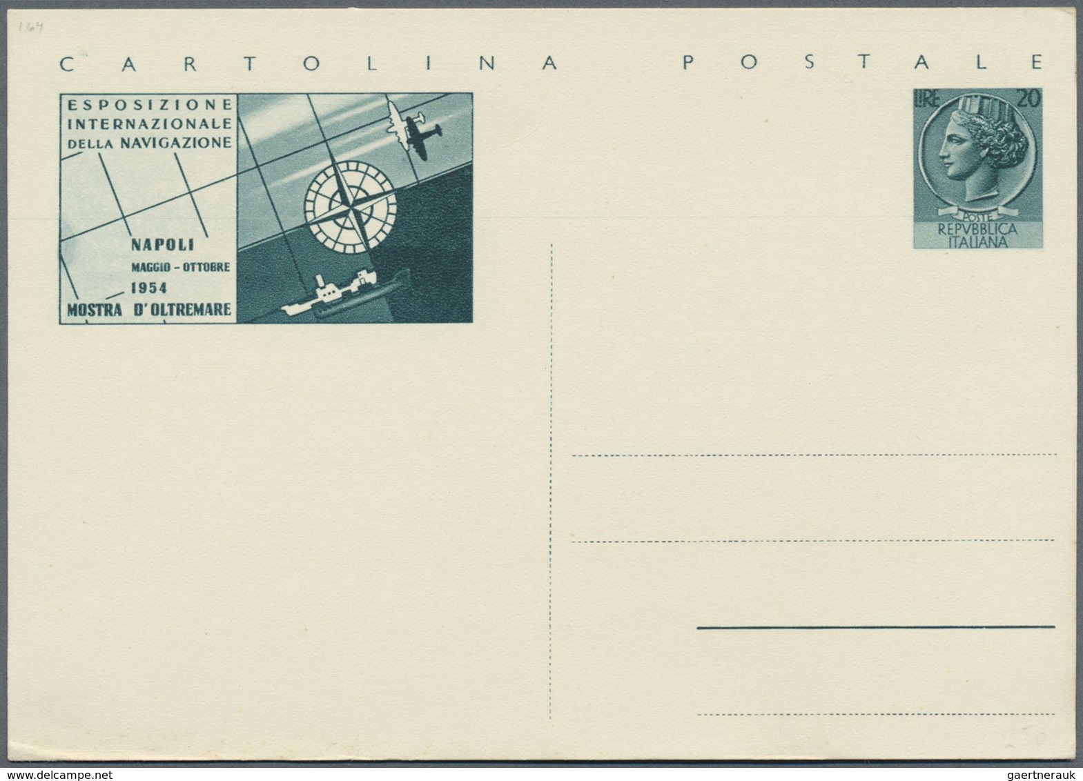 GA Italien - Ganzsachen: 1954: Mostra Del Oltramare (Overseas Exhibition In Naples 1954), Complete Set - Stamped Stationery