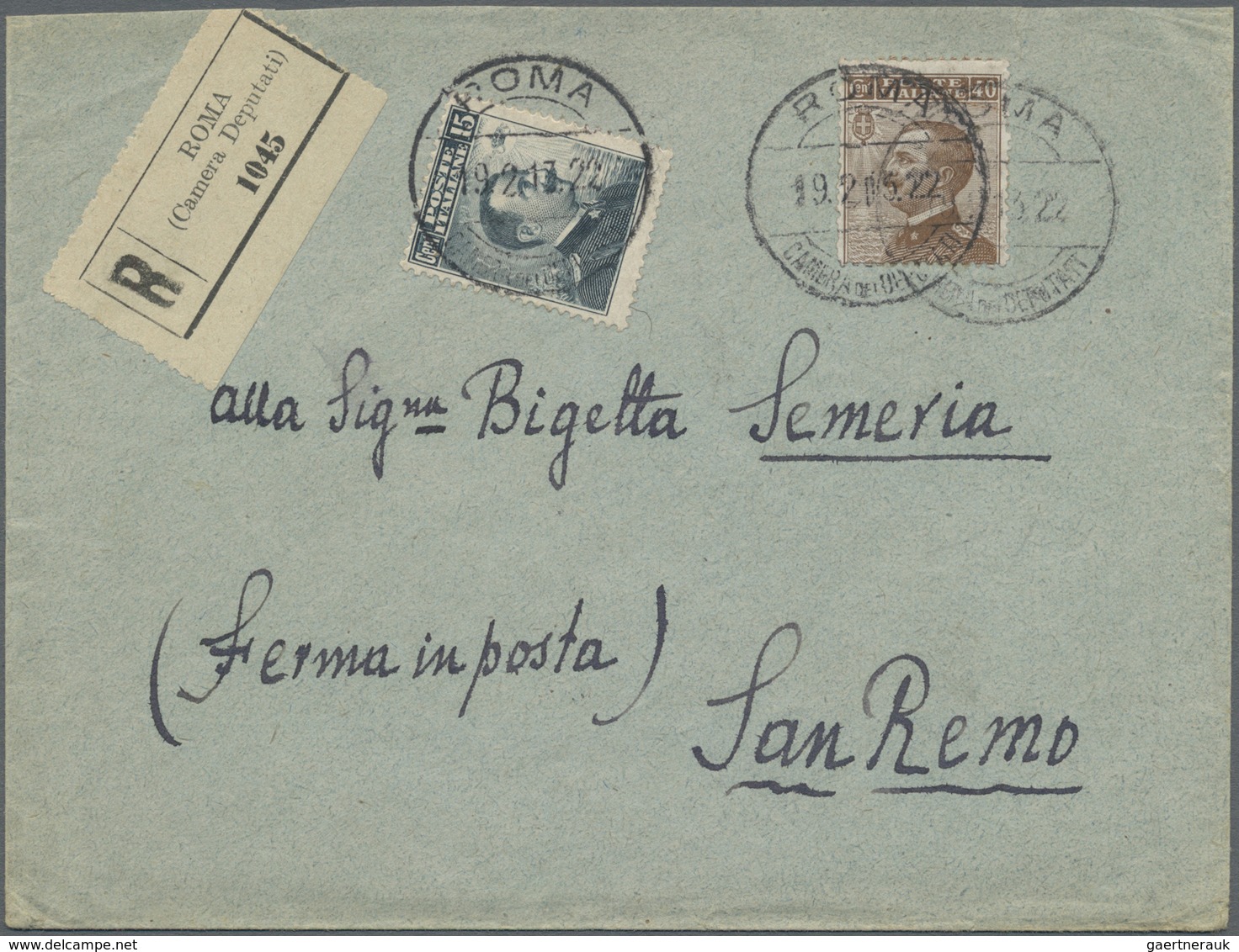 Br Italien - Stempel: "ROMA CAMERA DEL DEPUTATI" Clear On Two Preprinting Covers 1924 And 1925 (one "Il - Poststempel