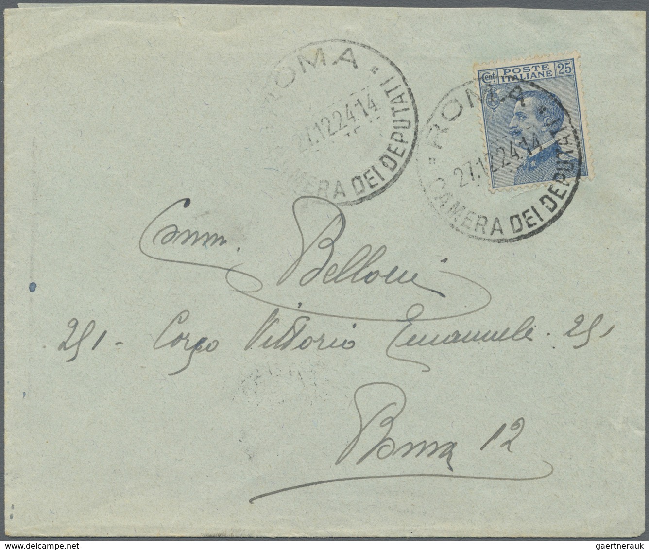 Br Italien - Stempel: "ROMA CAMERA DEL DEPUTATI" Clear On Two Preprinting Covers 1924 And 1925 (one "Il - Marcofilie