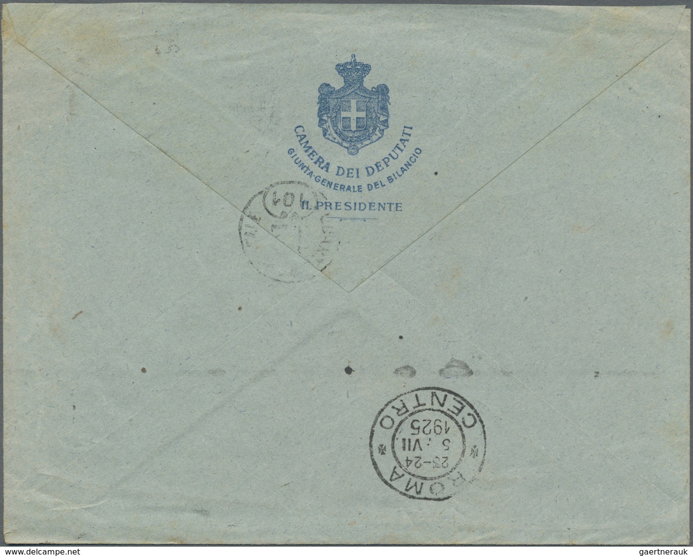 Br Italien - Stempel: "ROMA CAMERA DEL DEPUTATI" clear on two preprinting covers 1924 and 1925 (one "Il