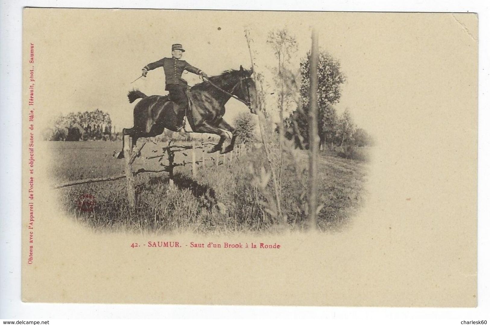 CPA 49 Militaires Régiment Saumur Saut D'un Brook à La Ronde N° 42 - Régiments