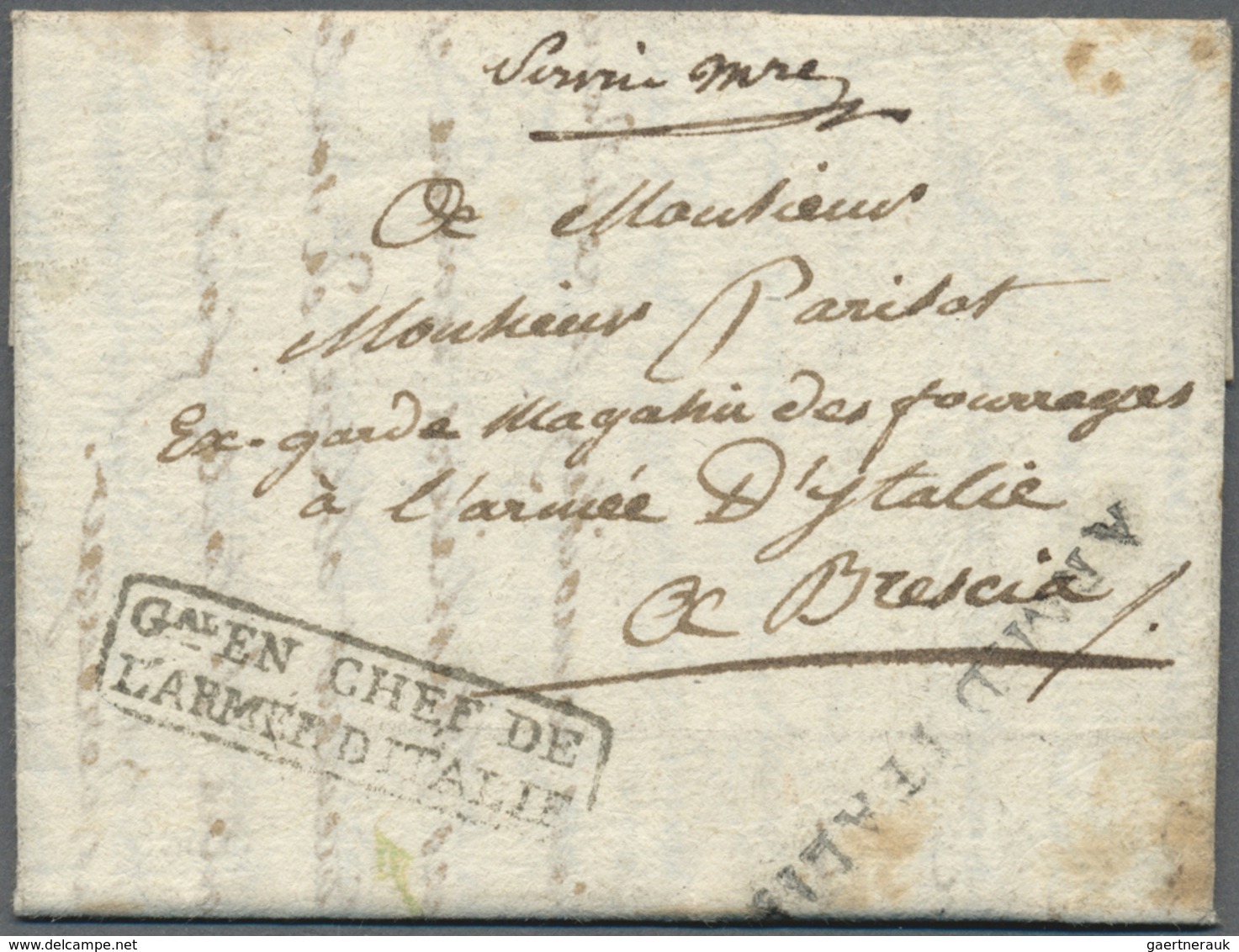 Br Italien - Französische Armeepost: 1806, "ARM. D'ITALIE", Straight Line In Black On Folded Letter Wit - 1. ...-1850 Vorphilatelie