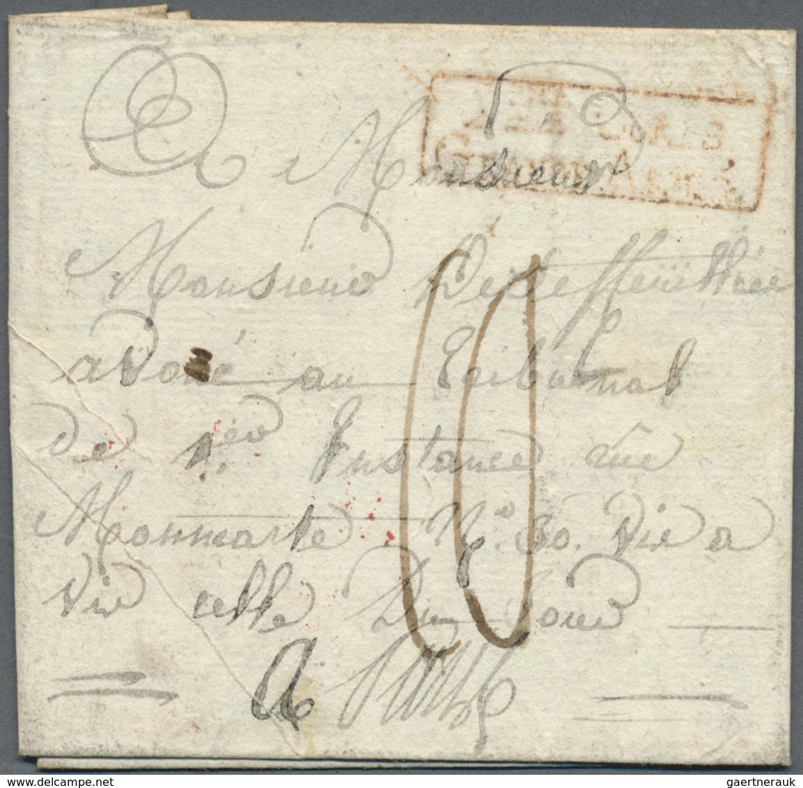 Br Italien - Französische Armeepost: 1807, "2EME CORPS GRANDE-ARMÉE", Slight Unclear In Red On Folded L - ...-1850 Préphilatélie