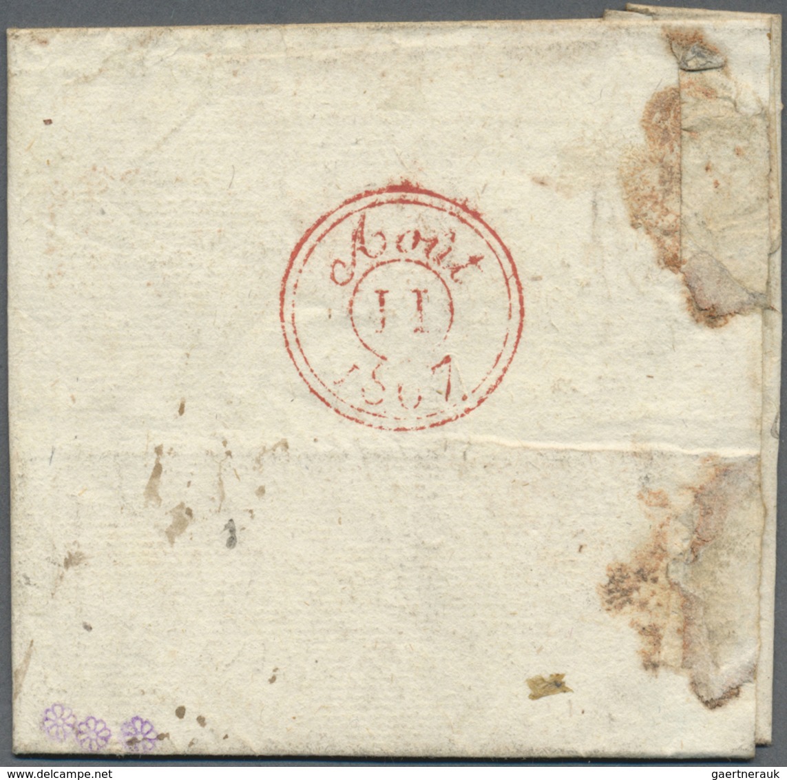 Br Italien - Französische Armeepost: 1807, "2EME CORPS GRANDE-ARMÉE", Slight Unclear In Red On Folded L - ...-1850 Préphilatélie