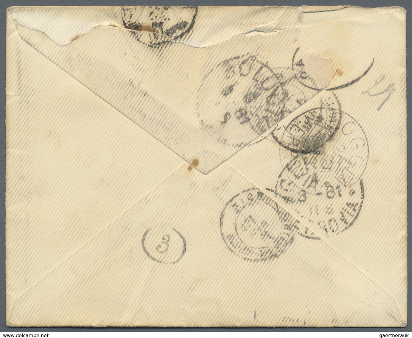 Br Italien - Besonderheiten: 1881. Envelope To Italy (backside Small Flap Part Missing) Bearing Great B - Zonder Classificatie