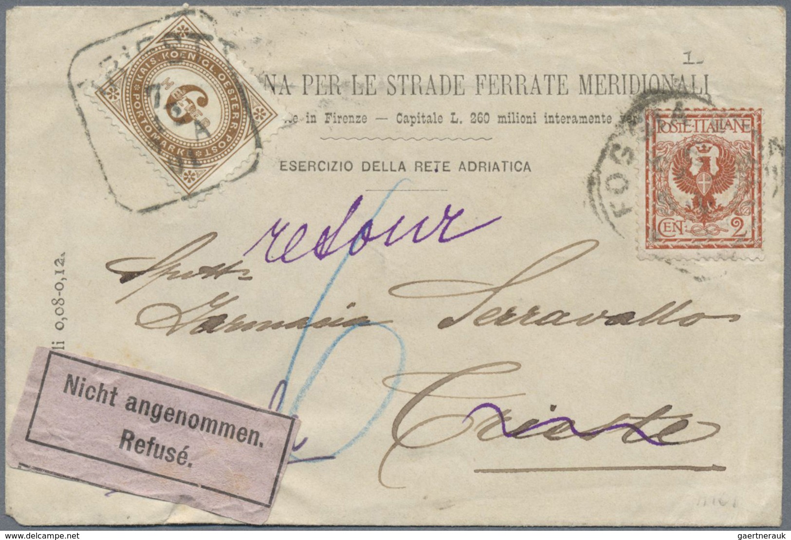 /Br Italien - Besonderheiten: 1901, Souvenir Postcard From Firenze To Vienna/Austria With I.a. Two Vigne - Zonder Classificatie