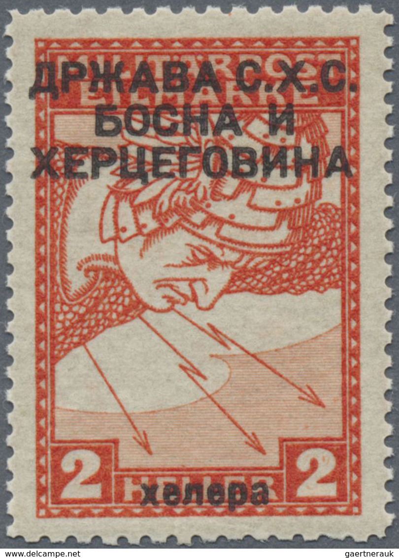 ** Jugoslawien: 1918, Postal Stamp 2 (H) With Black Overprint In Cyrillic Letters, Perforated 11½: 12½, - Lettres & Documents