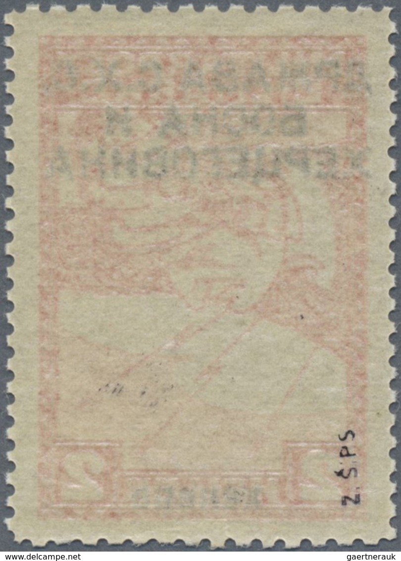 ** Jugoslawien: 1918, Postal Stamp 2 (H) With Black Overprint In Cyrillic Letters, Perforated 11½: 12½, - Lettres & Documents