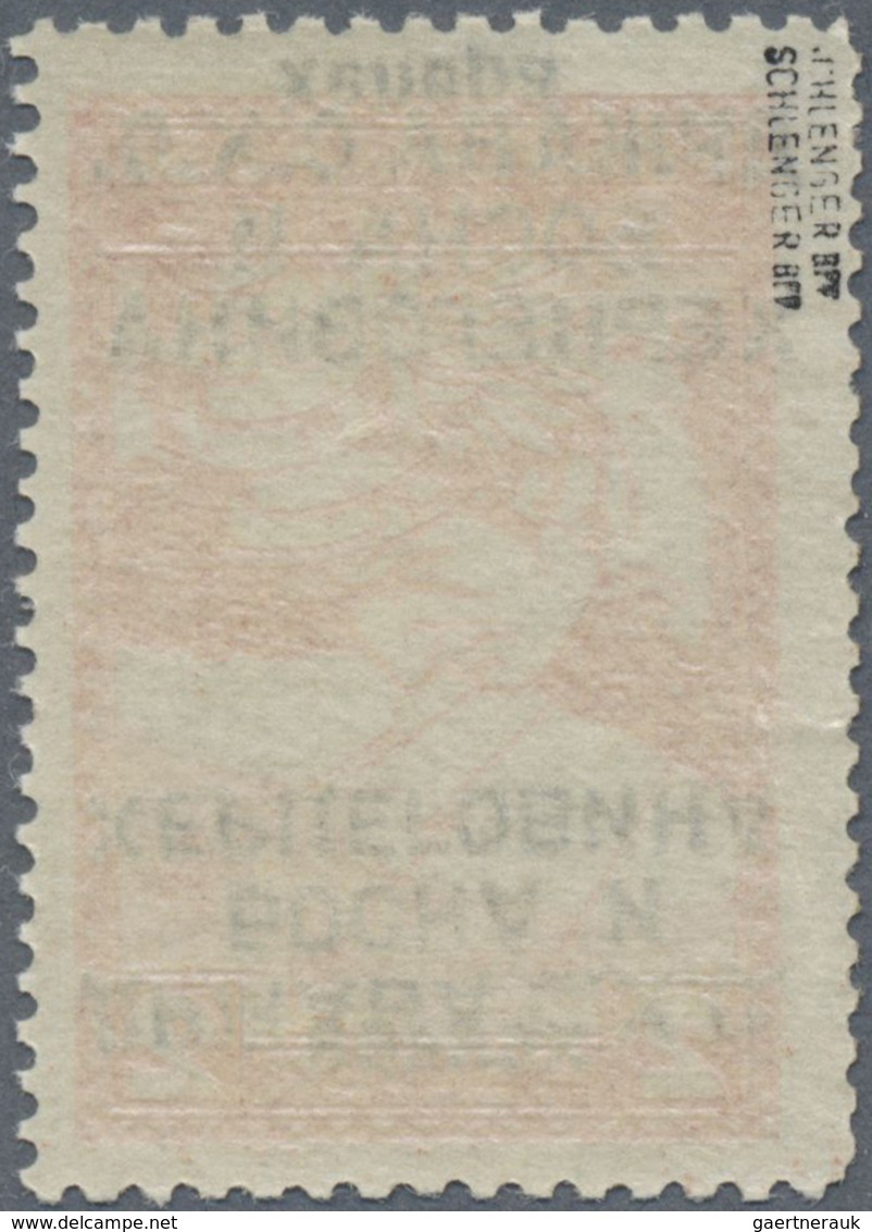 ** Jugoslawien: 1918, Express Stamp 5 H. Cyrillic Overprint In Red Instead Of Black, Extremely Rare, Si - Brieven En Documenten