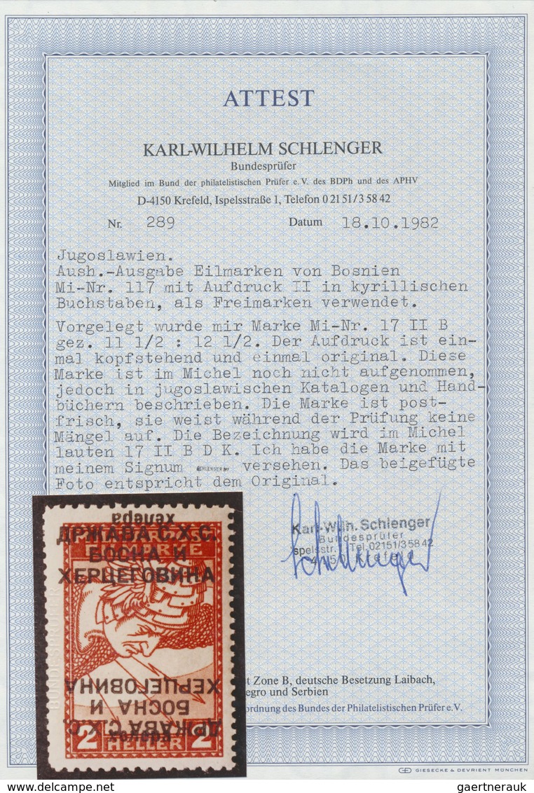 ** Jugoslawien: 1918, Express Stamp 5 H. Cyrillic Overprint In Red Instead Of Black, Extremely Rare, Si - Lettres & Documents