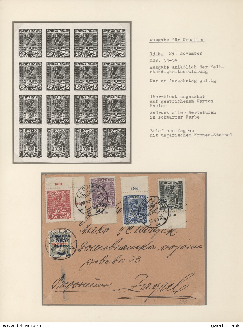 Br/(*) Jugoslawien: 1918, 10 To 45 Fil Mixed Franking With S.H.S. Overprint On Cover Used In Zagreb And Fou - Brieven En Documenten