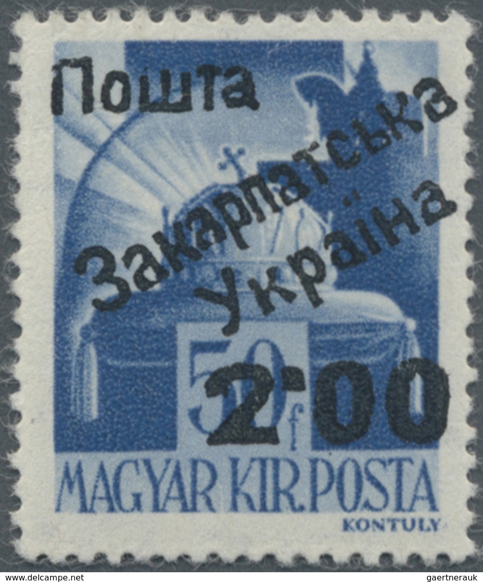 * Karpaten-Ukraine - Ukrainischer Nationalrat (NRZU): 1945. Black Overprint 2.00 On 50fr Crown Saint-É - Ukraine