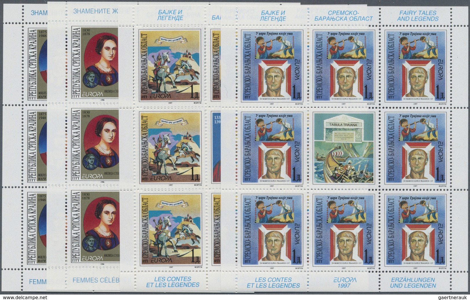 ** Kroatien - Serbische Krajina: 1996/1997, Both Years' Europa Issues In Complete Little Sheets Of 8 St - Croatia