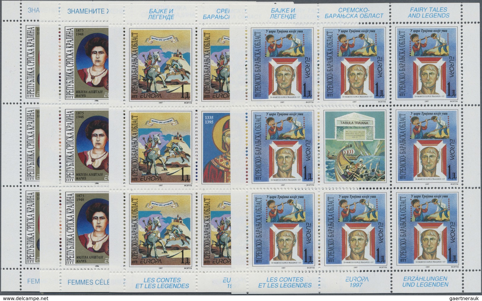 ** Kroatien - Serbische Krajina: 1996/1997, Both Years' Europa Issues In Complete Little Sheets Of 8 St - Croatie