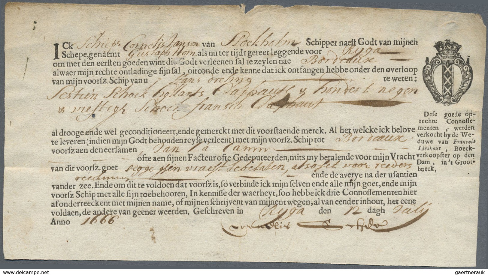 Br Lettland - Vorphilatelie: 1666, Folded Letter From Riga (dated 12.6.) With Handwritten Endorsement " - Letland