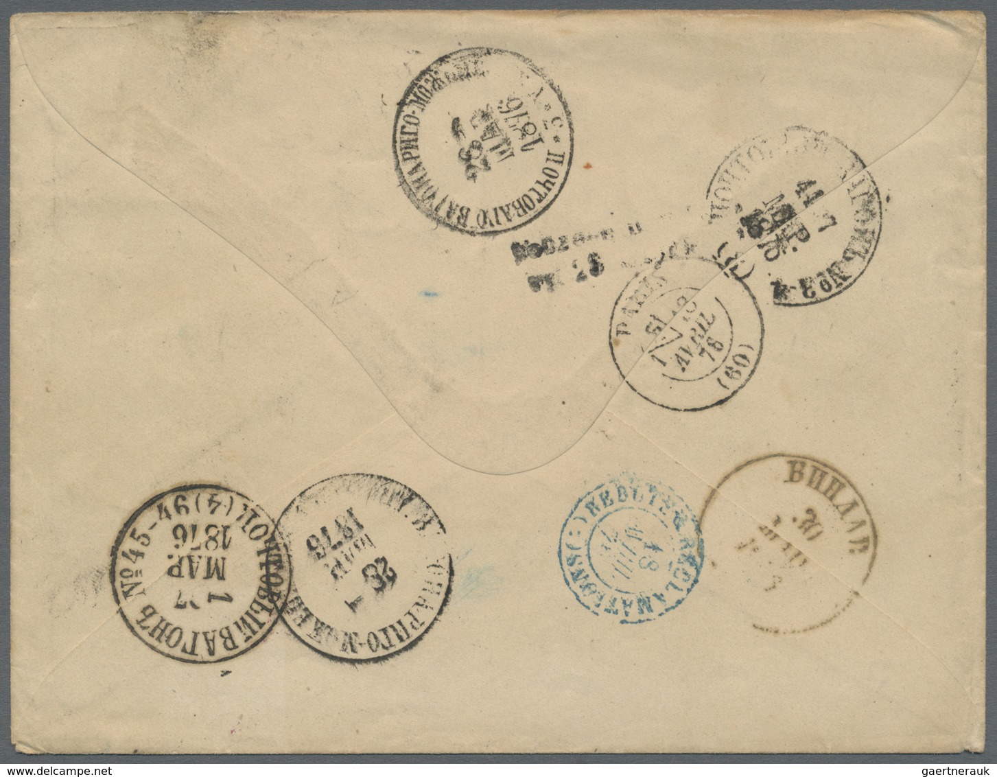 Br Lettland - Besonderheiten: 1876, Ventspils, Incoming Mail From France, Cover Bearing Two Copies 15c. - Letland