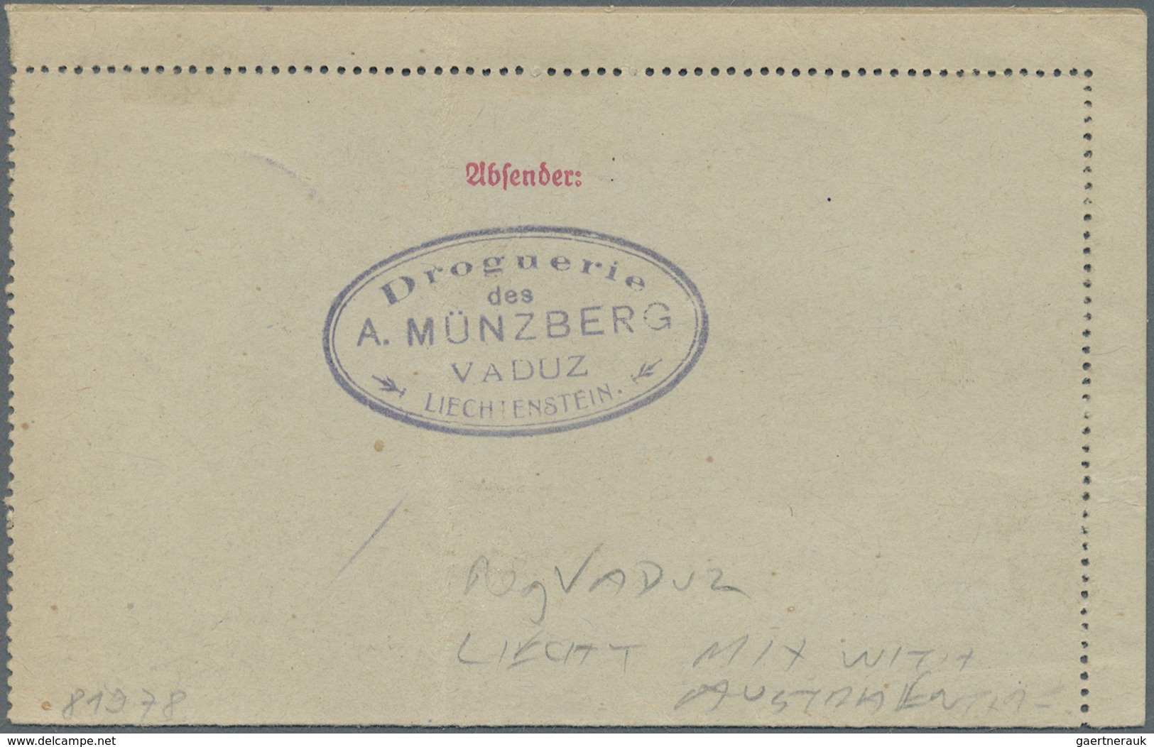 GA Liechtenstein: 1920 Mitläufer Österreich 25 H.,40 H. + 1 K. Als ZuF Auf 40 H. Ganzsachenkartenbrief - Lettres & Documents