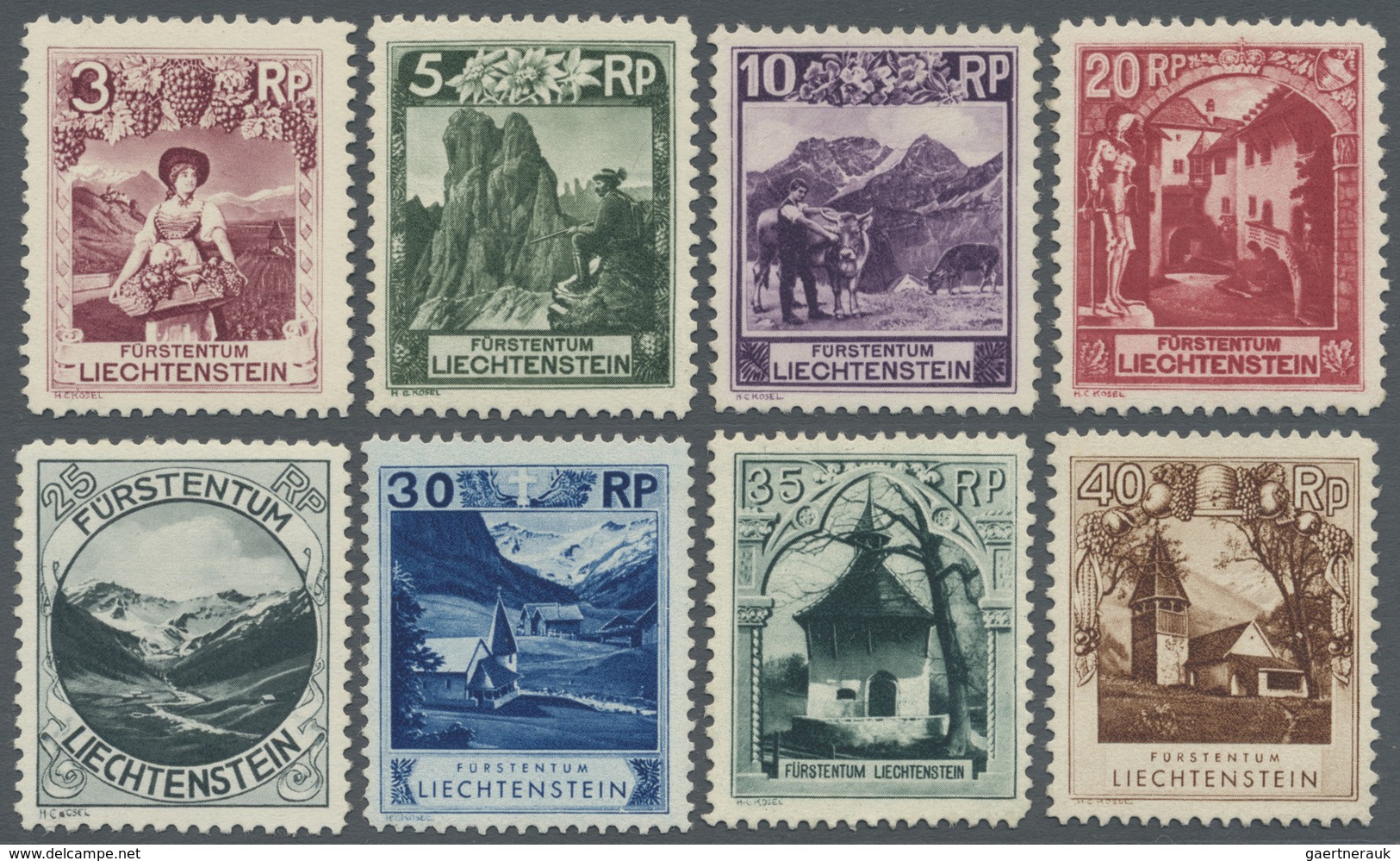 */** Liechtenstein: 1930, Freimarken 'Landschaften Und Fürstenpaar' Kompl. Satz Mit 14 Werten Ungebraucht - Brieven En Documenten