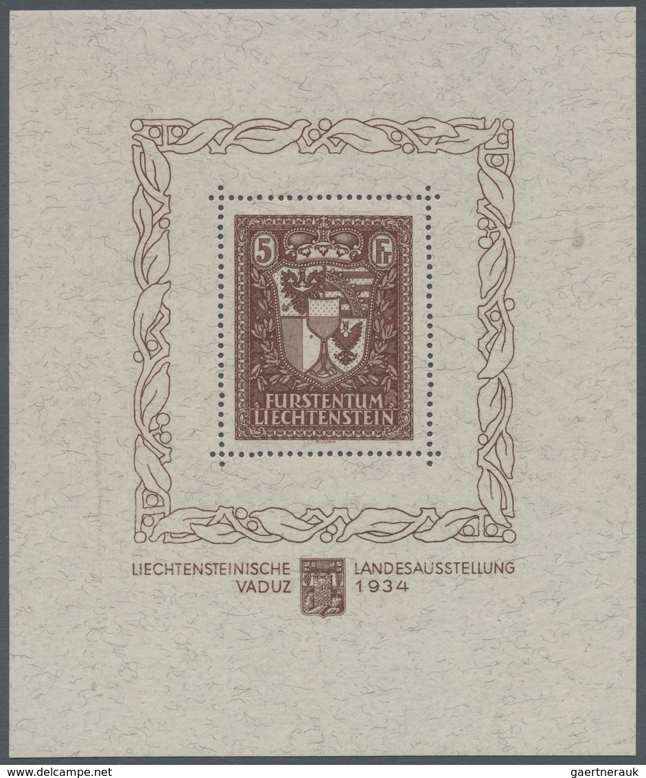 * Liechtenstein: 1934, Vaduz-Block Tadellos Ungebraucht, Marke Postfrisch Und Signiert Bolaffi, Mi. Fü - Brieven En Documenten