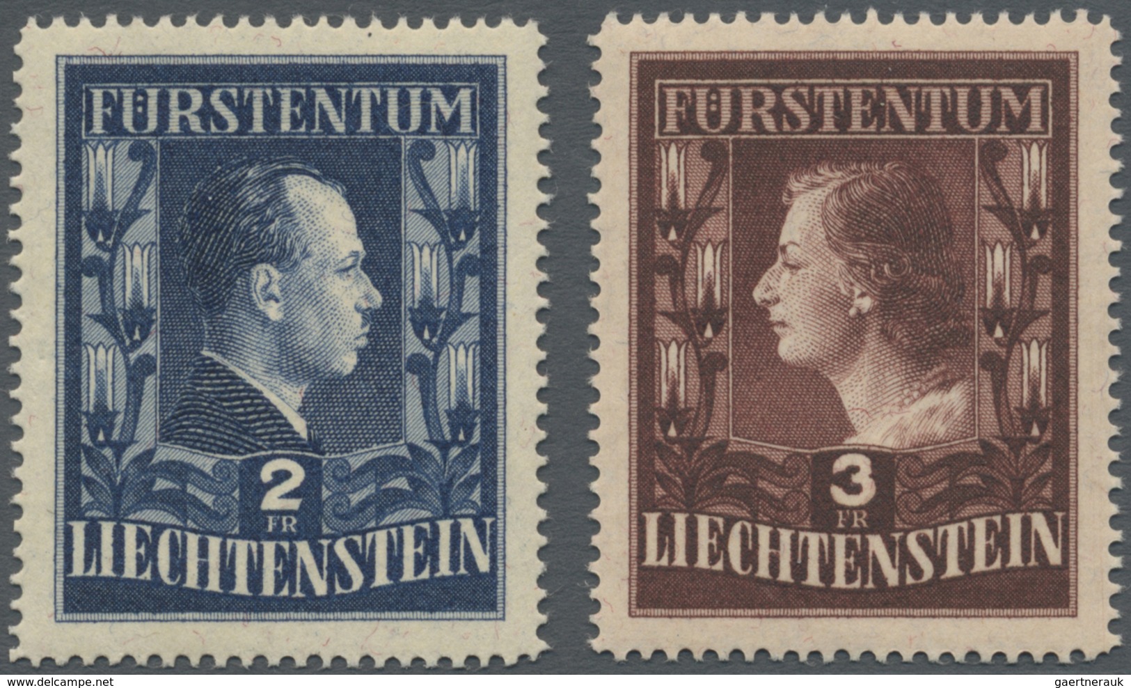 ** Liechtenstein: 1951, Fürstenpaar, Feinere Zähnung, Tadellos Postfrisch. (Mi. 1400,-) - Brieven En Documenten