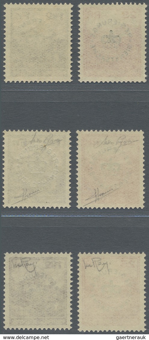 ** Liechtenstein - Dienstmarken: 1933, 25 Rp. Orange Und 1,20 Fr. Braun Mit Aufdruck, Beide Werte Per 3 - Dienstmarken