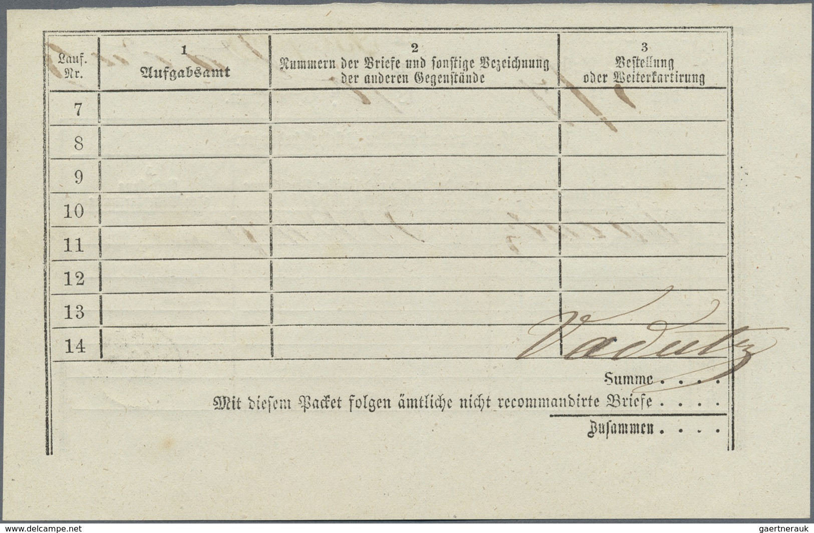 Br Liechtenstein - Stempel: VADUZ / 6 1 70, Fingerhutstempel Auf "Verzeichnis Der Recommandirten Briefp - Machines à Affranchir (EMA)