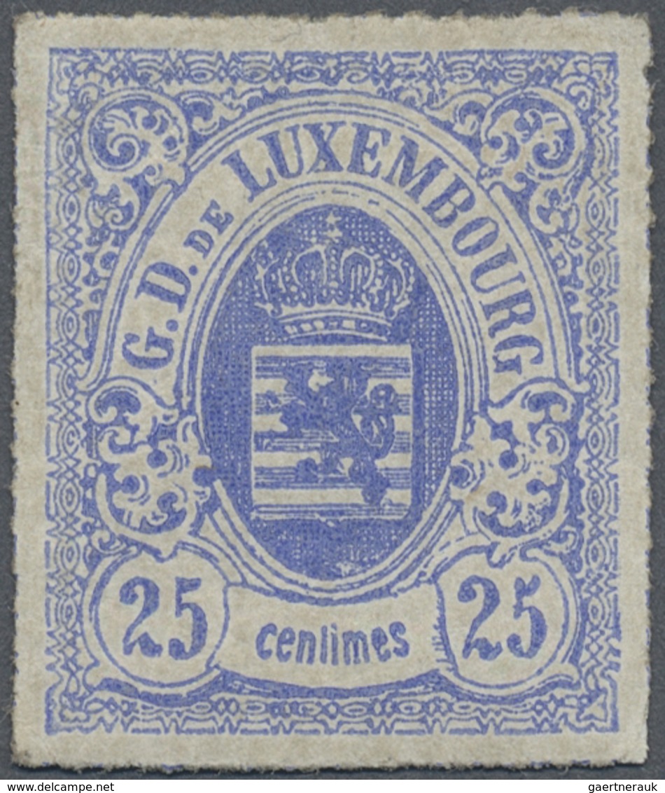 * Luxemburg: 1865, 25 C. Blue, Perfectly Rouletted Unused Stamp With Original Gum, Sign. Mi 1.400, - € - Andere & Zonder Classificatie