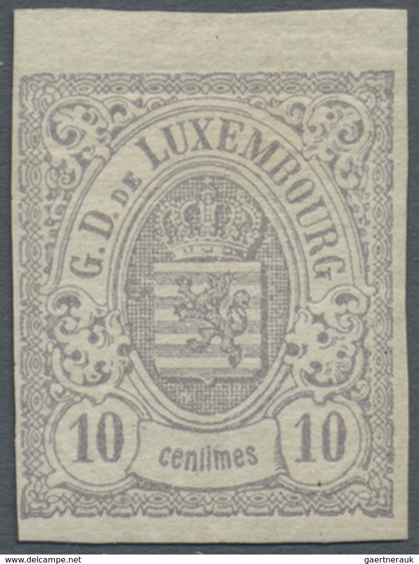 * Luxemburg: 1880, 10 C. Graulila Allseits Ungezähnt Ungebraucht Vom Oberrand. - Sonstige & Ohne Zuordnung