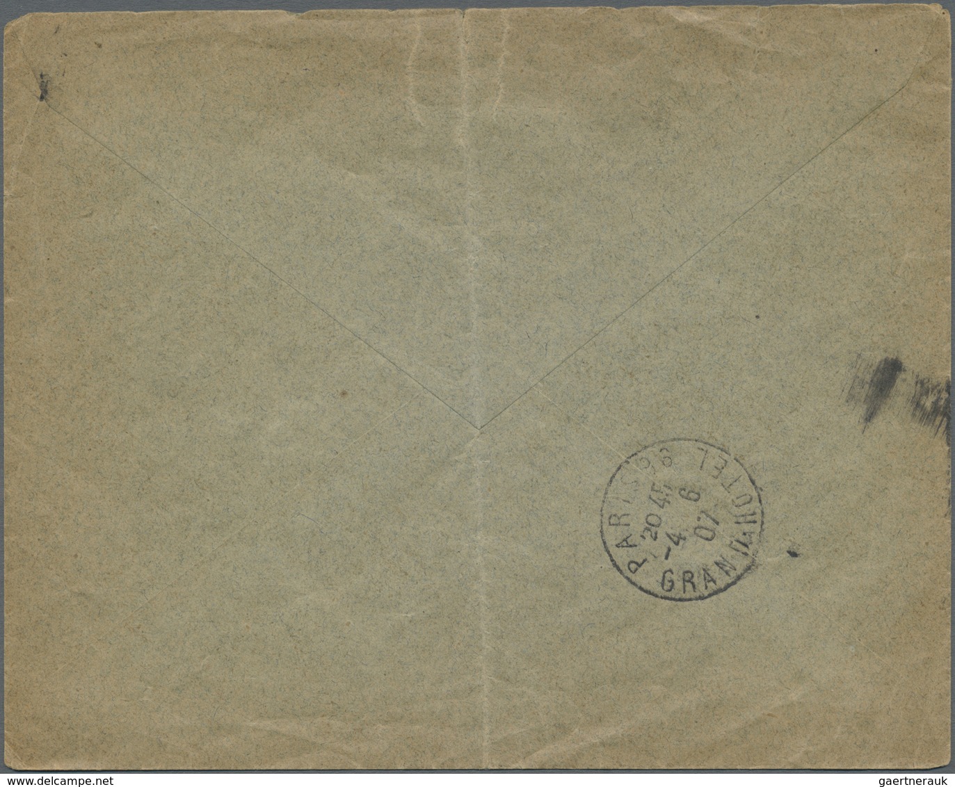 Br Luxemburg: 1907. Registered Envelope (vertical Fold) Addressed To France Bearing Yvert 64, 37½c Gree - Autres & Non Classés