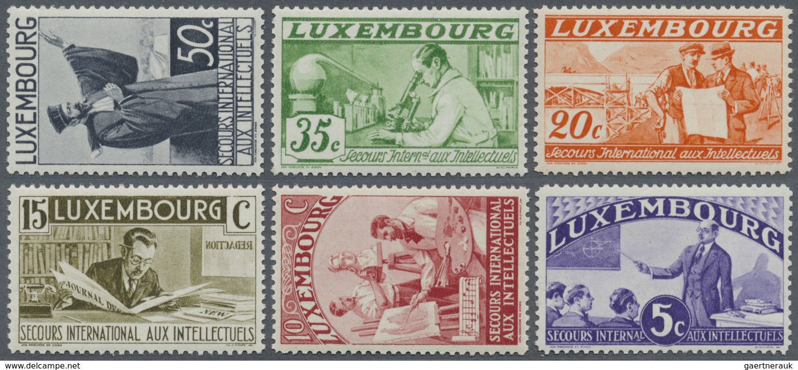 ** Luxemburg: 1935. Intellektuelle. Kpl. Postfrischer Luxussatz Ohne Jegliche Signaturen. (Mi. € 1500,- - Andere & Zonder Classificatie