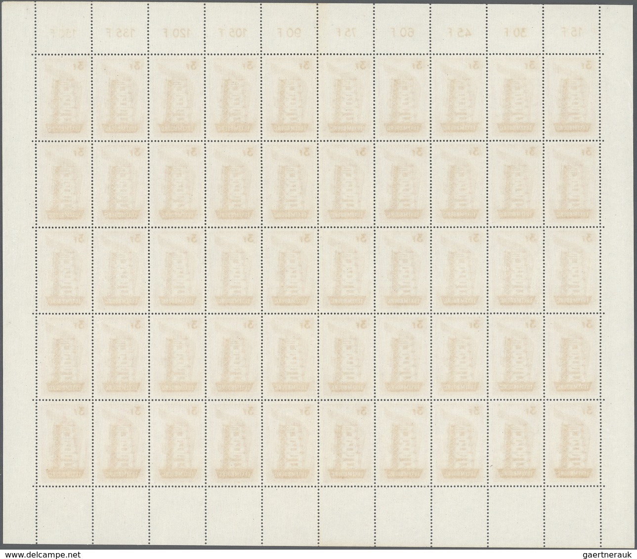 ** Luxemburg: 1956, Europa. 2 - 4 Fr. Je Im Kompletten Bogen Zu 50 Werten, Rechts Unten Druckdatum, Ein - Other & Unclassified