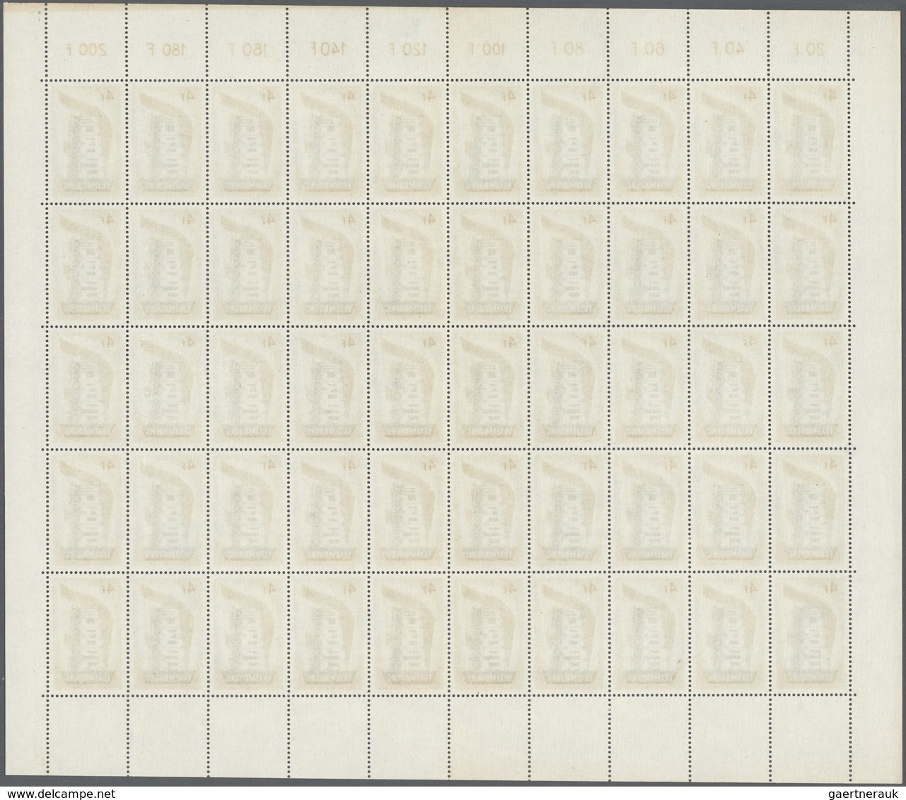 ** Luxemburg: 1956, Europa. 2 - 4 Fr. Je Im Kompletten Bogen Zu 50 Werten, Rechts Unten Druckdatum, Ein - Other & Unclassified