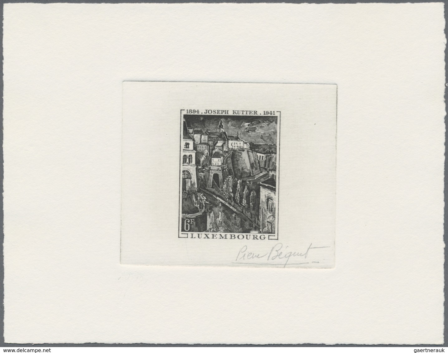 (*) Luxemburg: 1969, Épreuve D'artiste For The 6 Fr. Value Of The Set Mi.No. 790/791. Signed By The Stam - Autres & Non Classés