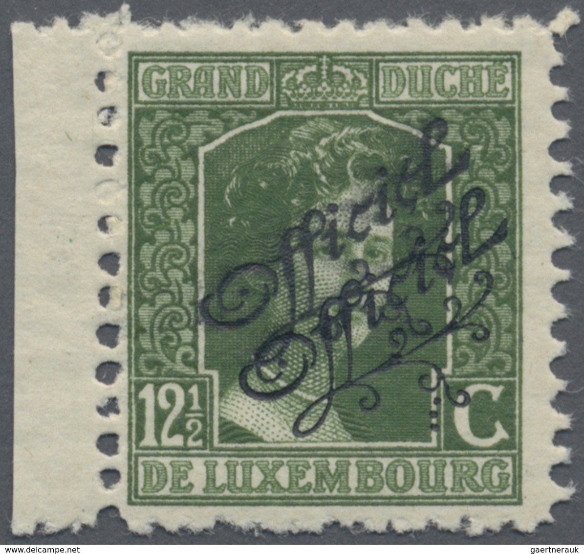** Luxemburg - Dienstmarken: 1915, 10 1/2 Cent. Dunkelgrün Postfrisch Mit Doppeltem Aufdruck, Geprüft - Service