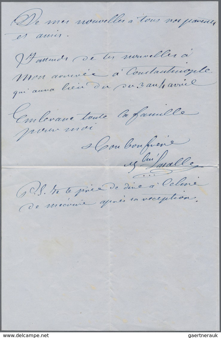 Br Malta: 1856. Envelope With Full Text Written From Malta Dated '25th Mars 1856'' Addressed To France - Malte