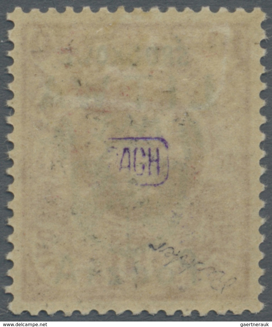 * Mittellitauen: 1920, Freimarke Von Litauen Mit Aufdruck 4 M. Auf 10 Sk. In Der Seltenen Farbe KARMIN - Lituanie