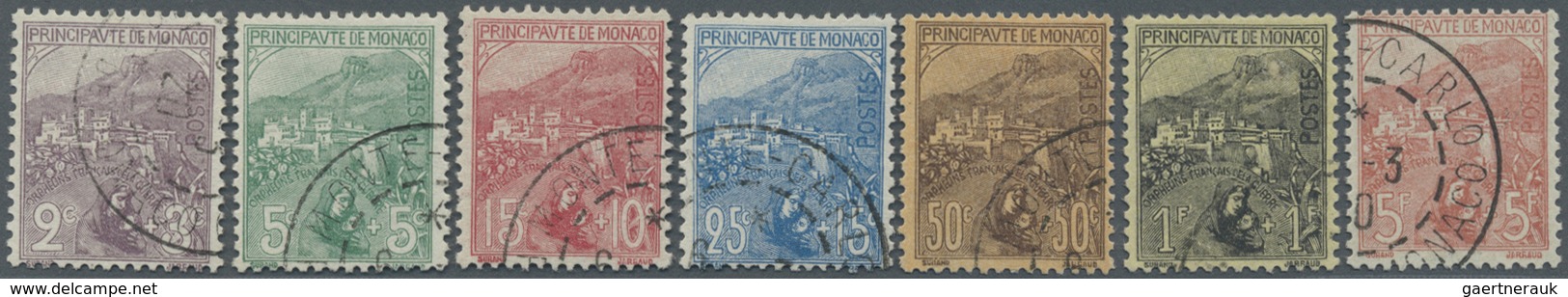 O Monaco: 1919, 2 C. Bis 5 Fr., Kompl. Ausgabe Kriegswitwen Und Waisen (7 Werte), Einwandfrei Gezähnt - Ongebruikt