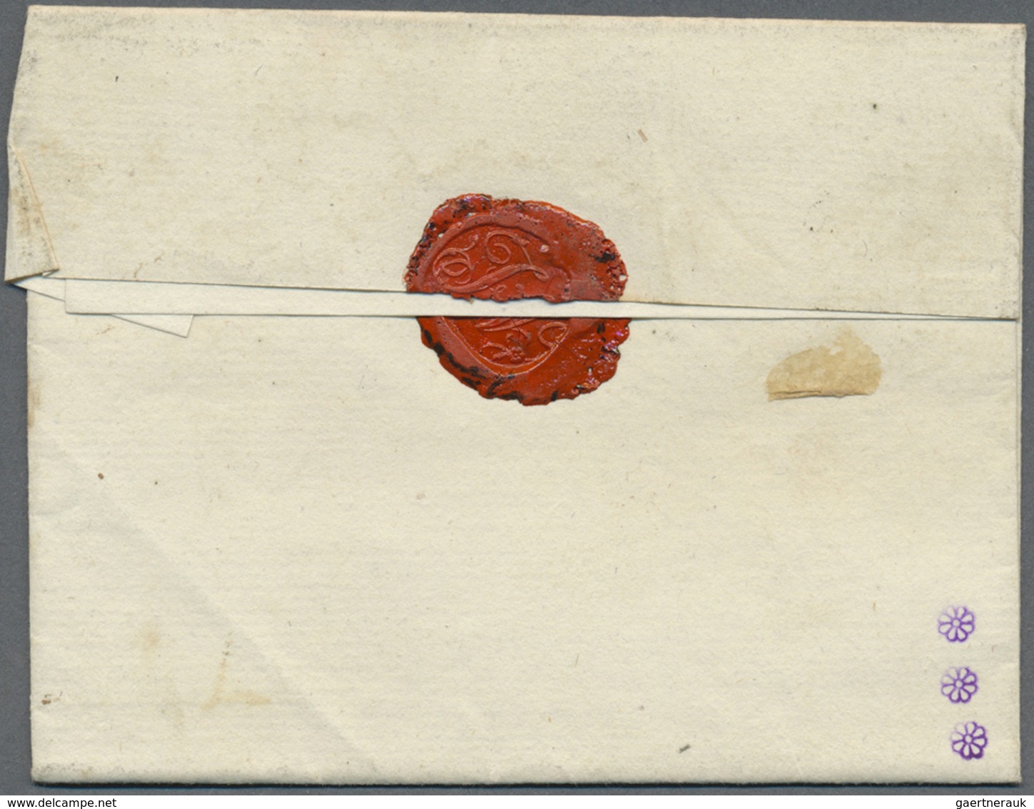 Br Niederlande - Französische Armeepost: 1794, "D.ON E ARM.S DU NORD", Straight Line In Black On Folded - ...-1850 Préphilatélie