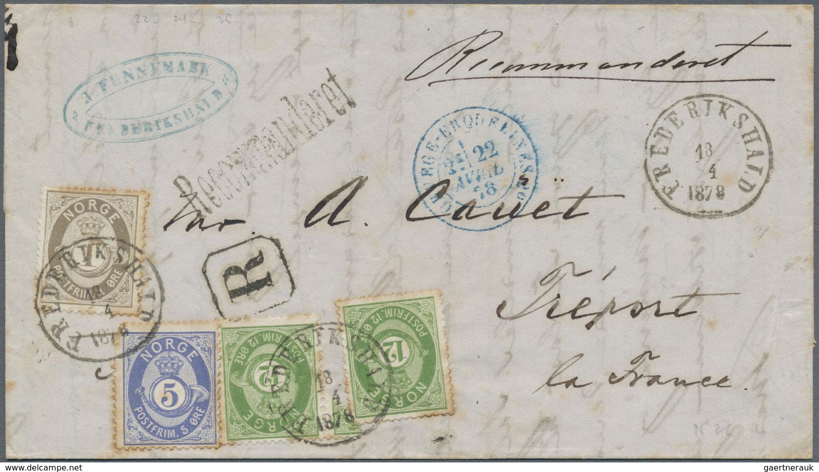 Br Norwegen: 1877, Posthorn-Ausgabe 1 Ö, 5 Ö Ultramarin Und Zweimal 12 Ö Grün (Zähnung Teils Getönt) Zu - Unused Stamps