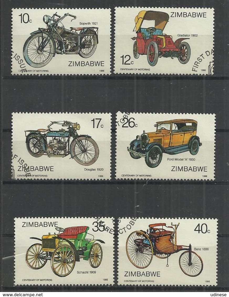 ZIMBABWE 1986 - MOTORING - CPL. SET - USED OBLITERE GESTEMPELT USADO - Motos