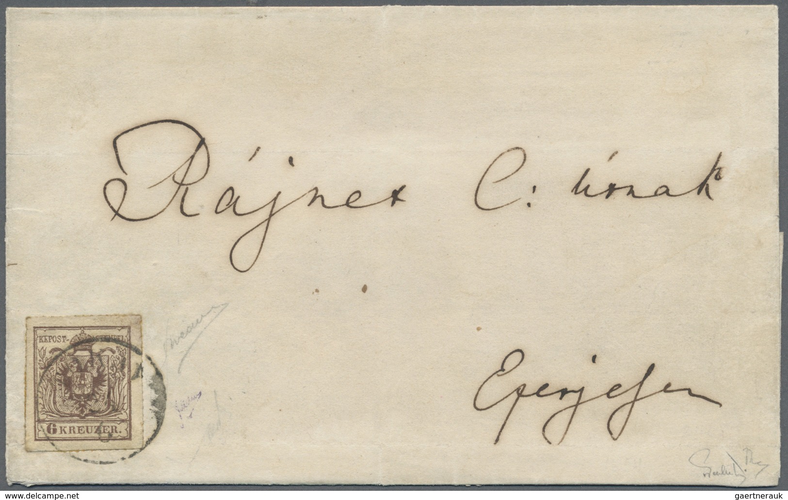 Br Österreich: 1850, 6 Kreuzer Brown, Hand Paper Type III, Line Perforation 14 (so-called "Tokay Roulet - Neufs