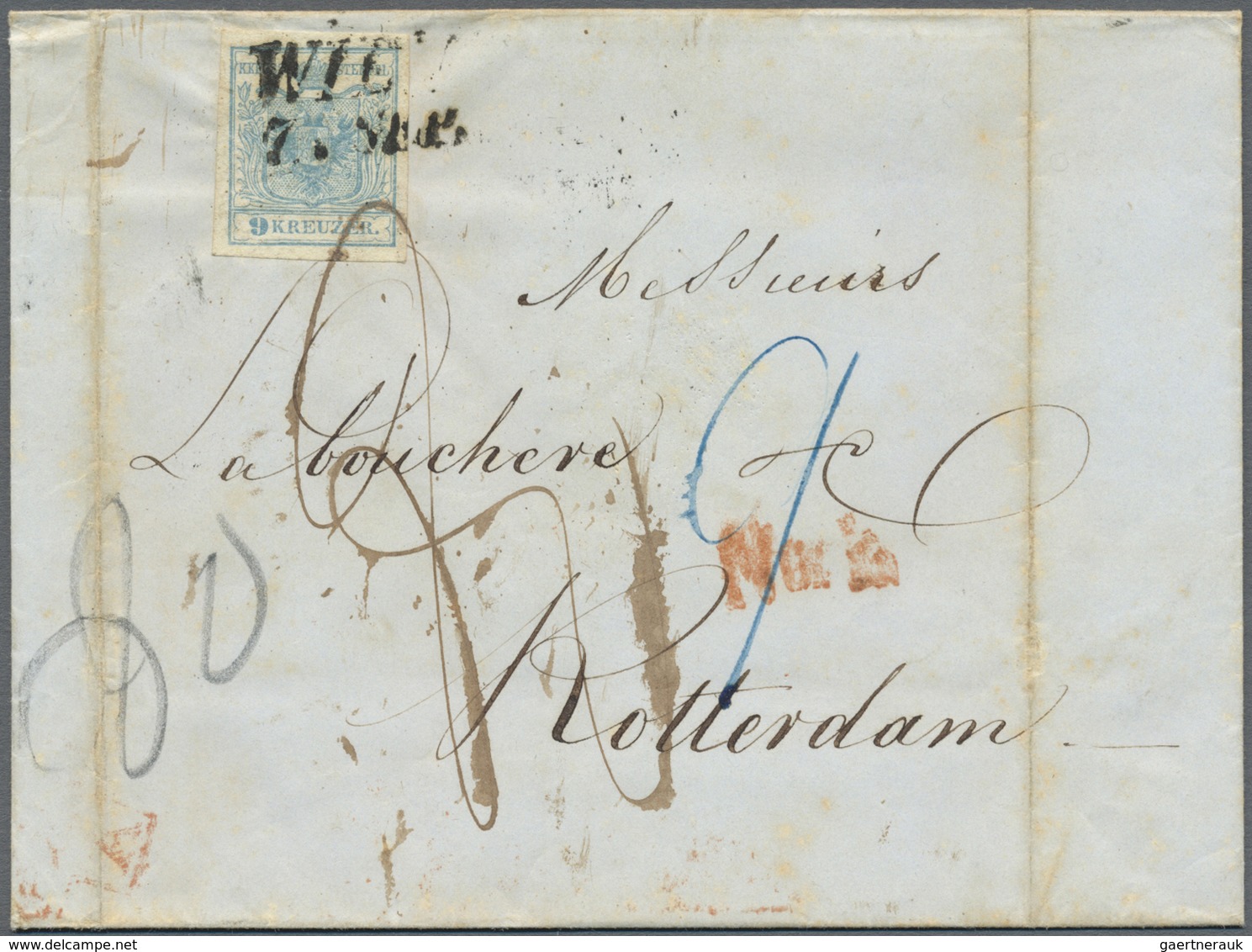 Br Österreich: 1850/1851, TEILFRANKO, Zwei Faltbriefe Aus Einer Korrespondenz Von Wien Nach Rotterdam, - Unused Stamps