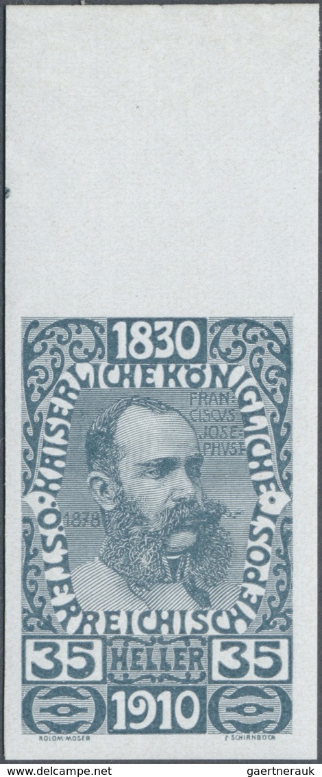 ** Österreich: 1910, 35 Heller "80. Geburtstag Kaiser Franz Joseph" UNGEZÄHNT Mit Oberrand, Postfrisch - Neufs