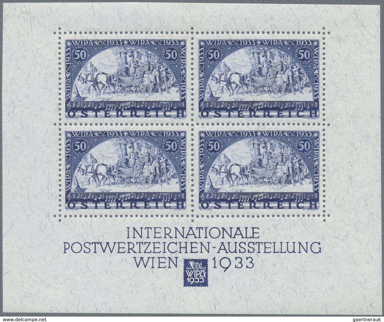 ** Österreich: 1933, WIPA-Block Postfrisch, Seitlich 4 Mm Verkürzt (nur Marken Berechnet), Mi.3.200,- - Neufs