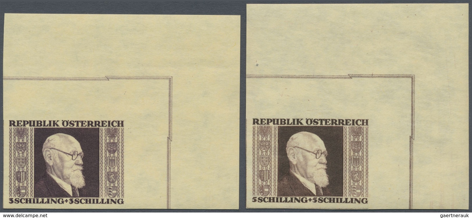 Österreich: 1946, 1 S.-4 S. Renner Geschnitten, Kompletter Satz Je Aus Der Rechten Oberen Kleinbogen - Neufs