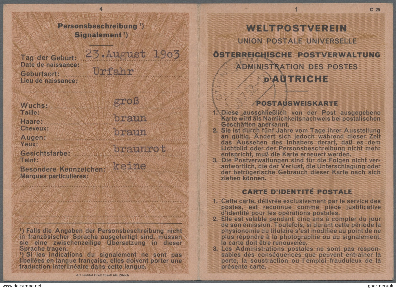 Österreich: 1962 (9.7.), Trachten 3 S. Waagr. Paar Auf Postausweiskarte (Carte D'identité Postale' M - Neufs