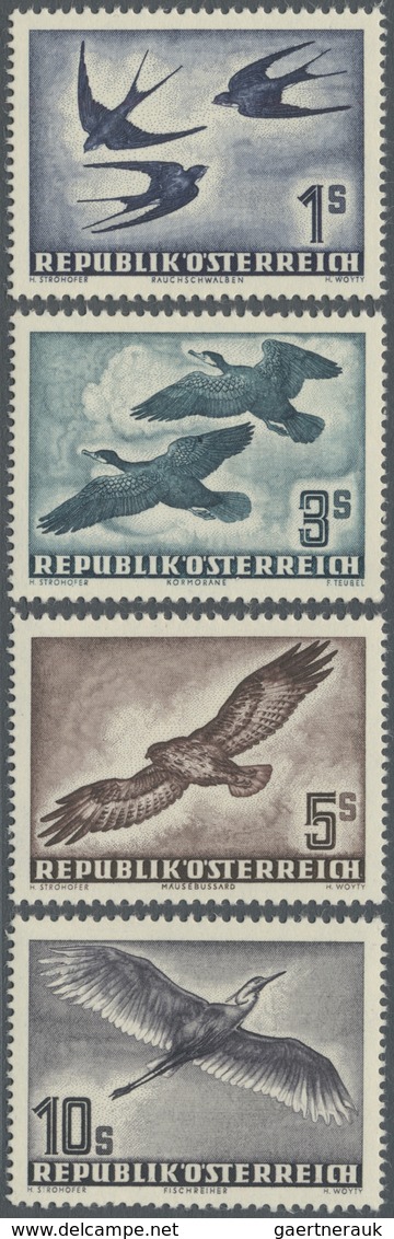 ** Österreich: 1953, Vögel 1 S Bis 10 S, Vier Einwandfrei Gezähnte Und Postfrische Werte, Mi. 300,- - Neufs
