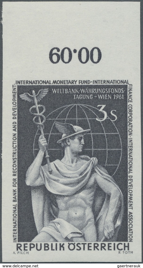 ** Österreich: 1961, 3 S. Weltbankkongreß, Ungezähntes Oberrandstück, Postfrisch. - Neufs